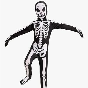 Kids Skeleton Halloween Costume - Black and White - Size XL